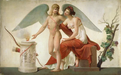 Cupido nodigt Venus uit voor een offer